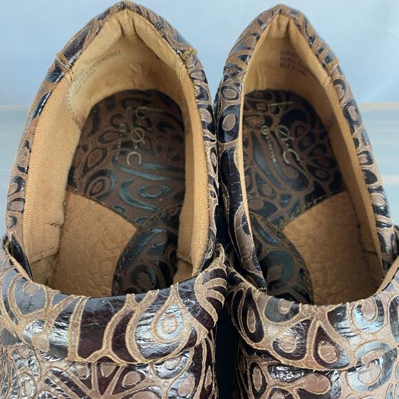 b.o.c Born‎ Peggy Embossed Leather Clogs Women Size 10 EU 42 Brown Boho Comfort - Picture 5 of 10